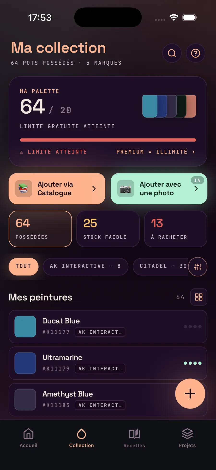 Palette Forge — Ta collection multi-marques