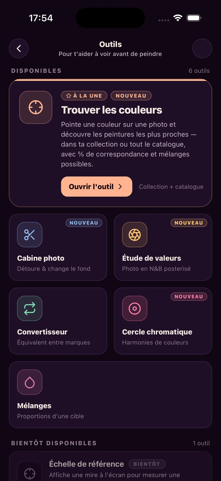 Palette Forge — Outils du peintre